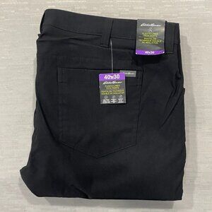 Eddie Bauer Fleece Lined Tech Pants Mens 40 x 30 Black Water Repellent Insulated